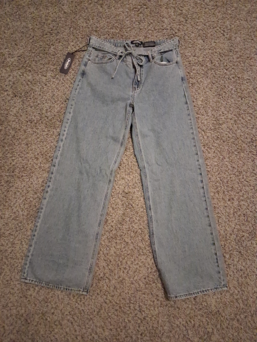 i jeans by Buffalo Light Blue Straight Leg Jeans with Drawstring Waist